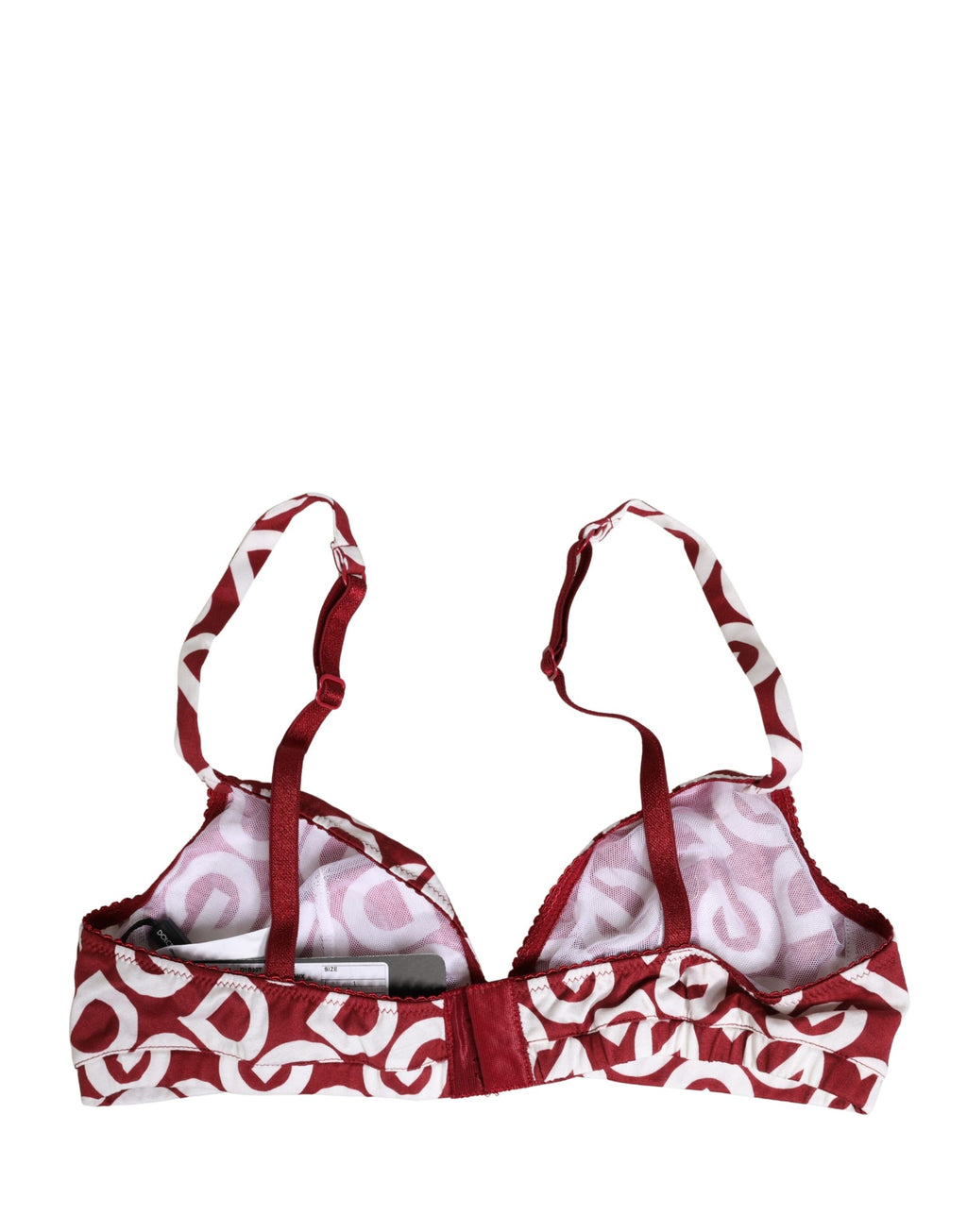 Soutien-gorge en coton doux rouge avec logo monogramme Dolce & Gabbana, sous-vêtements élégants et confortables.