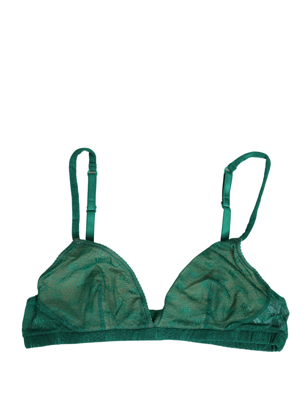 Soutien-gorge en nylon stretch vert Dolce & Gabbana avec bonnets souples et finition douce, lingerie élégante et confortable.