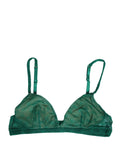 Soutien-gorge en nylon stretch vert Dolce & Gabbana avec bonnets souples et finition douce, lingerie élégante et confortable.