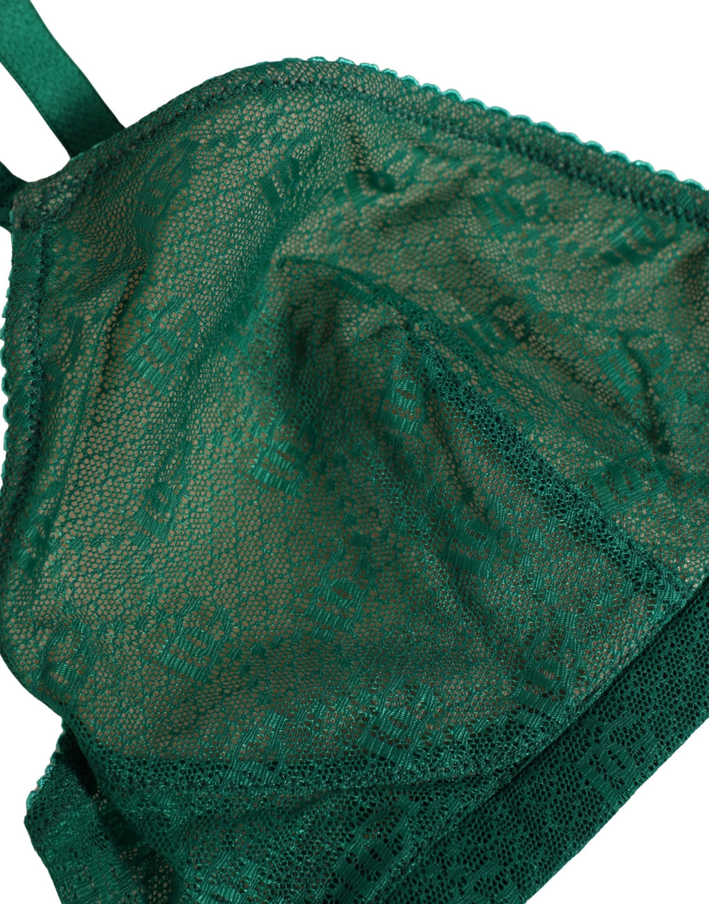 Soutien-gorge en nylon vert Dolce & Gabbana, brassière douce à bonnets sans couture, sous-vêtements élégants pour femme