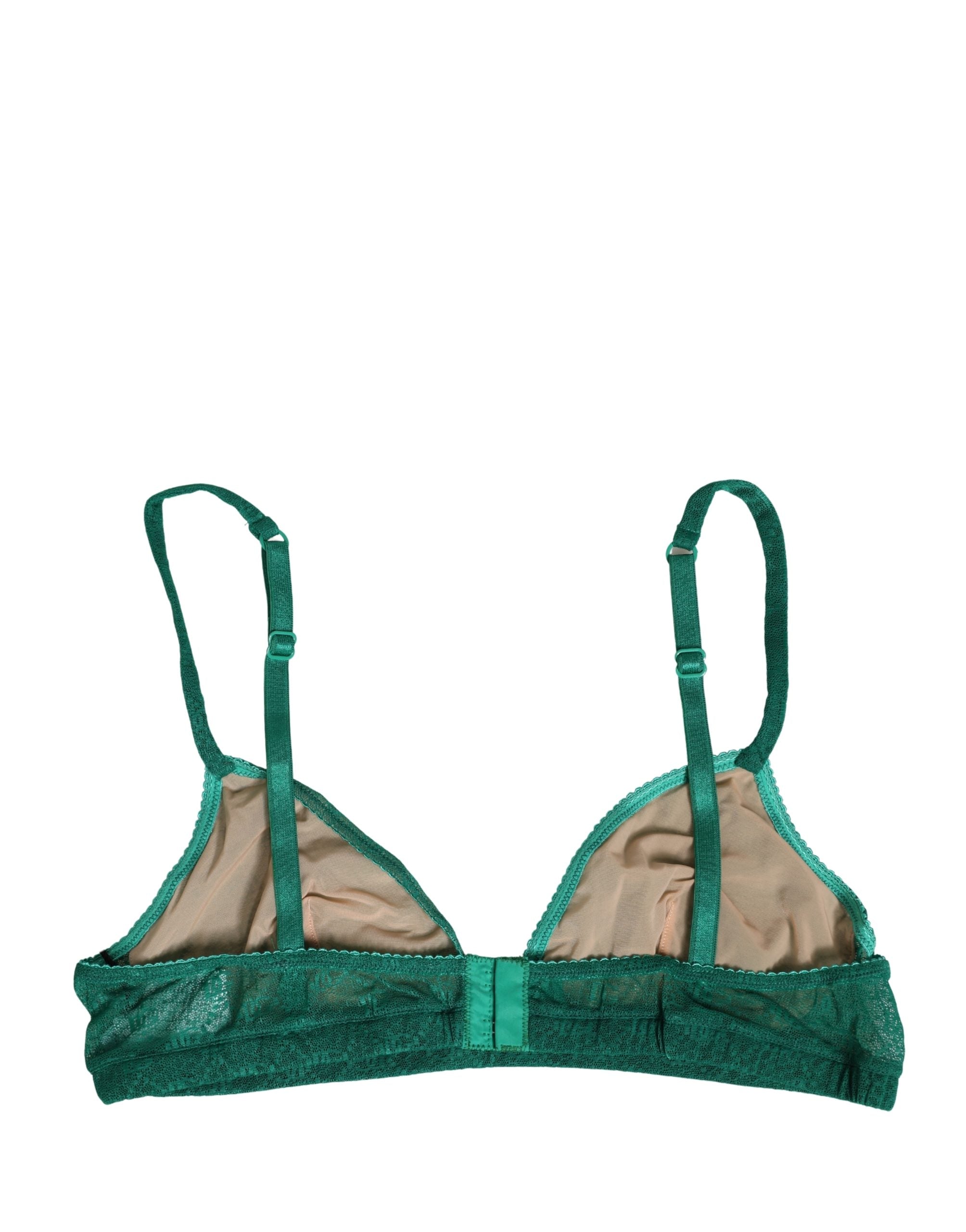 Soutien-gorge en nylon vert Dolce & Gabbana, à bonnets souples, sous-vêtements élégants et confortables.