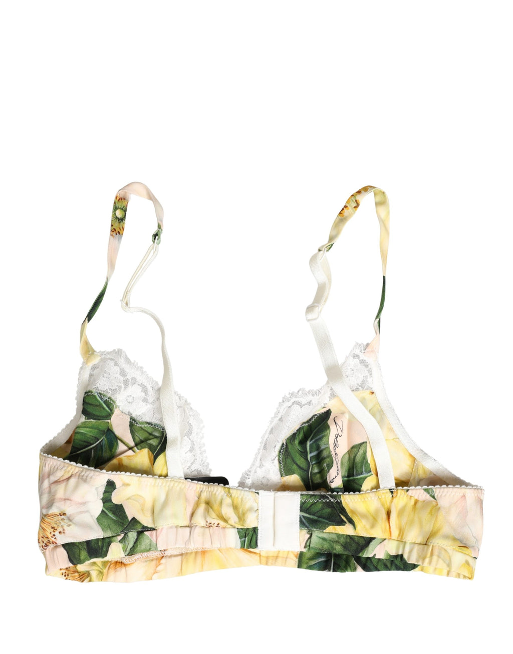 Soutien-gorge à fleurs multicolores Dolce & Gabbana en coton doux, avec bonnets souples et design élégant.