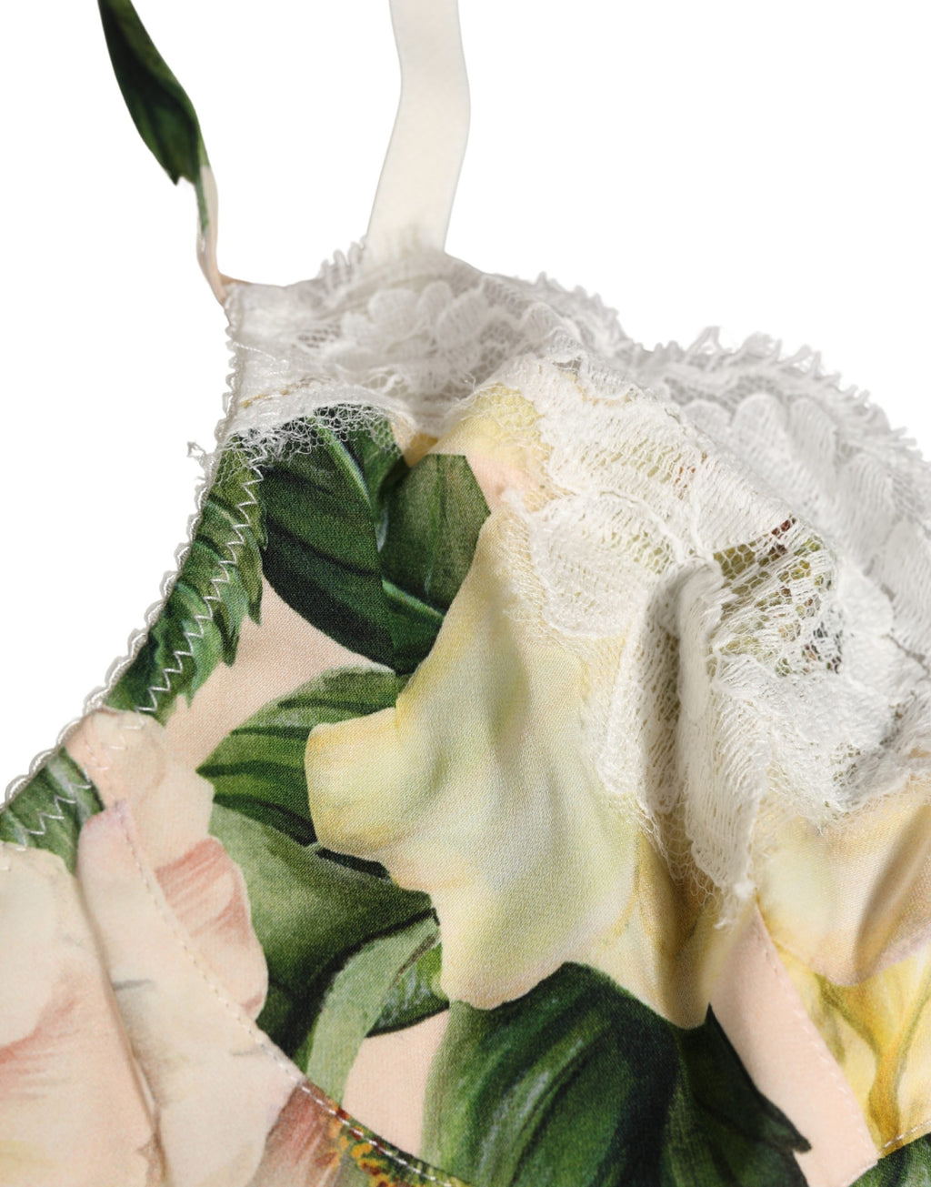 Soutien-gorge à fleurs multicolores Dolce & Gabbana, en coton doux avec cups souples, lingerie élégante et confortable.