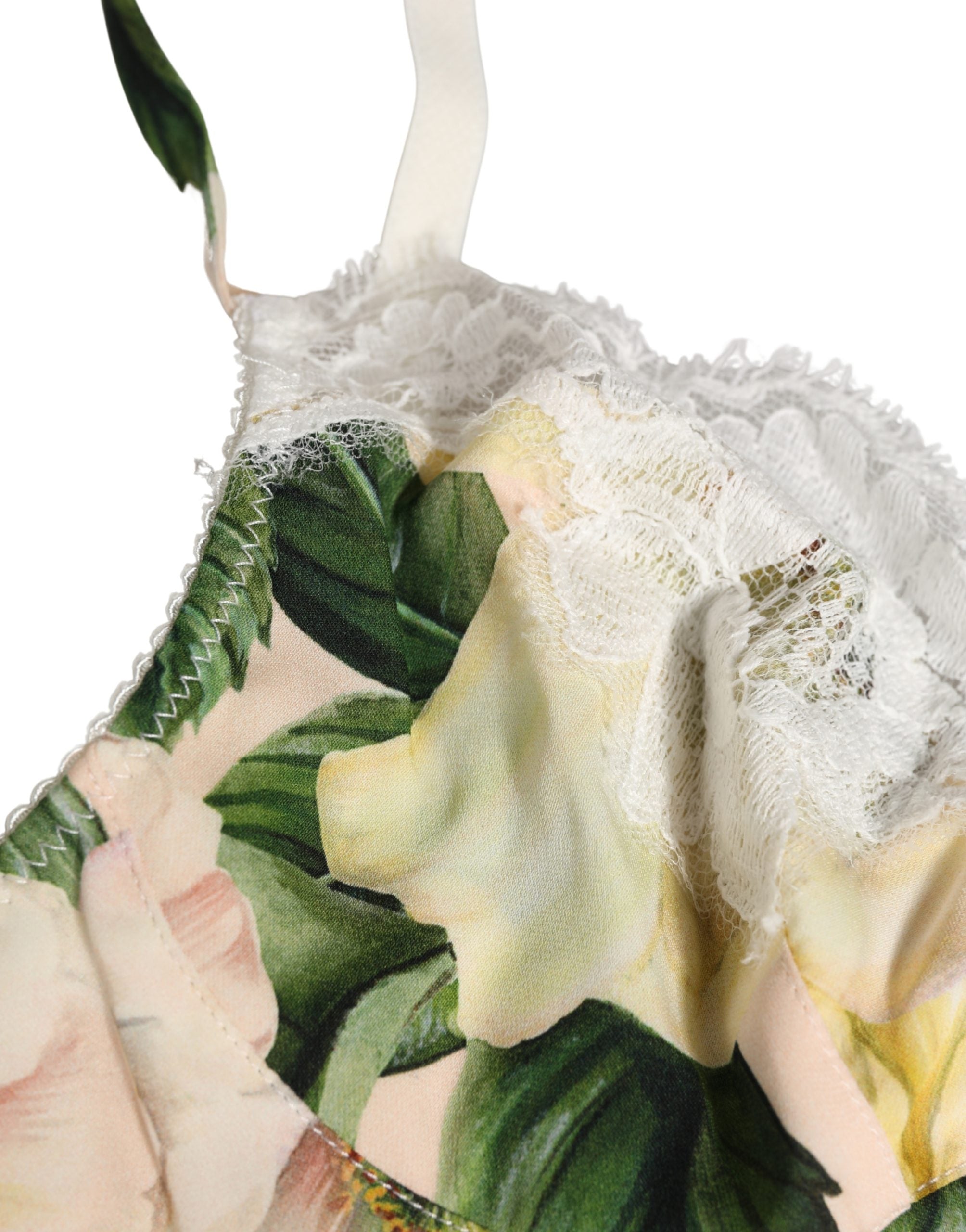 Soutien-gorge à fleurs multicolores Dolce & Gabbana, en coton doux avec cups souples, lingerie élégante et confortable.