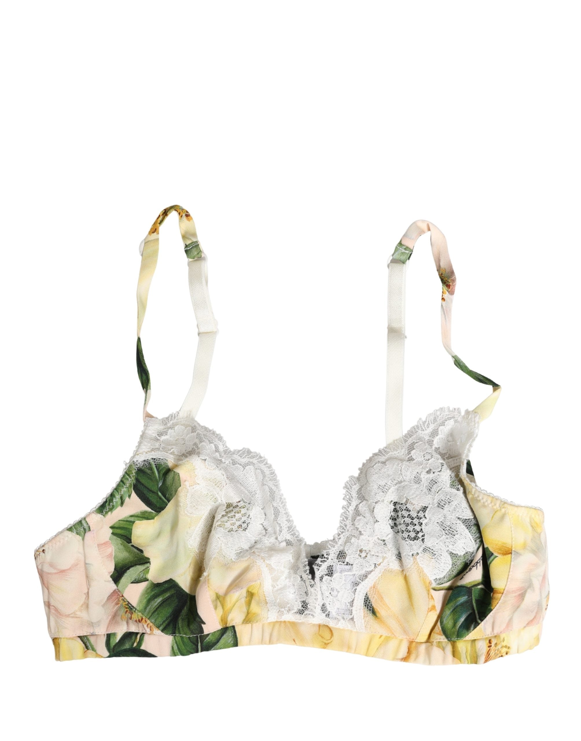 Soutien-gorge en coton doux Dolce & Gabbana à imprimé floral multicolore, sans armatures, pour un confort élégant.