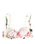Sous-vêtements Dolce & Gabbana en dentelle florale multicolore avec coque semi-rembourrée et sous-pull sous-vêtements.