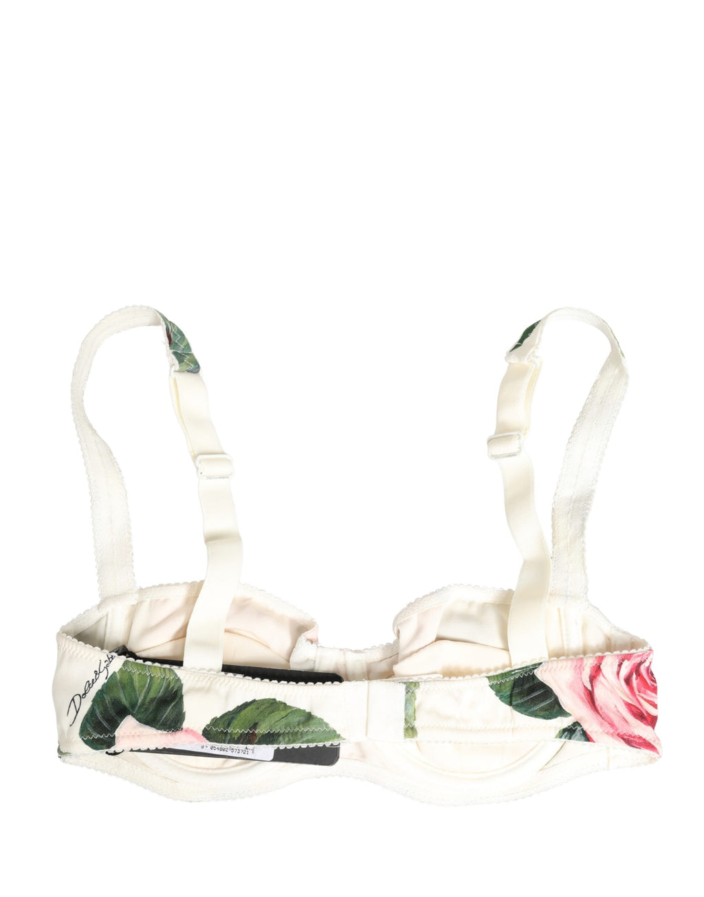 Sous-vêtements Dolce & Gabbana à fleurs multicolores, soutien-gorge semi-rembourré avec armatures, design élégant et floral.