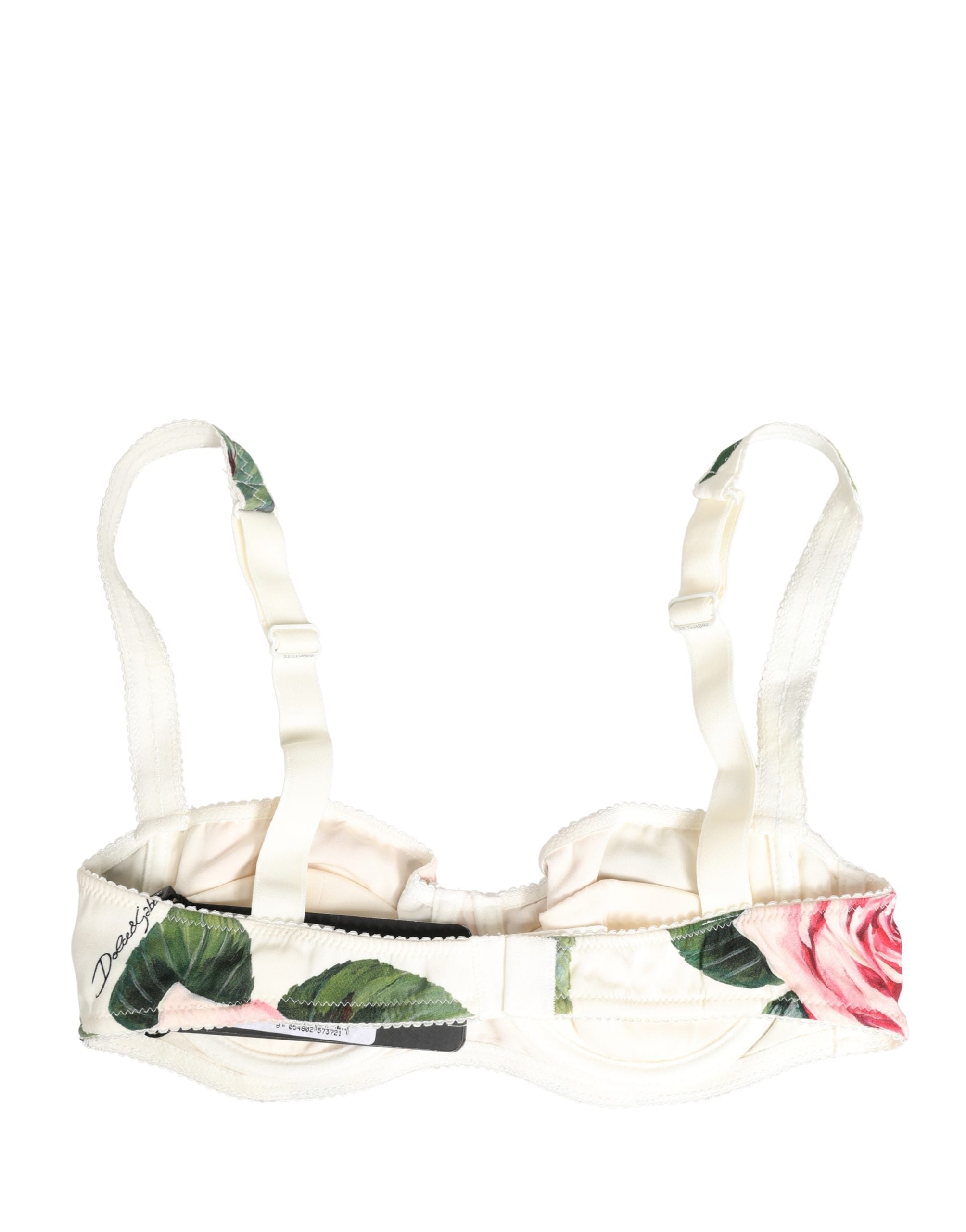 Sous-vêtements Dolce & Gabbana à fleurs multicolores, soutien-gorge semi-rembourré avec armatures, design élégant et floral.