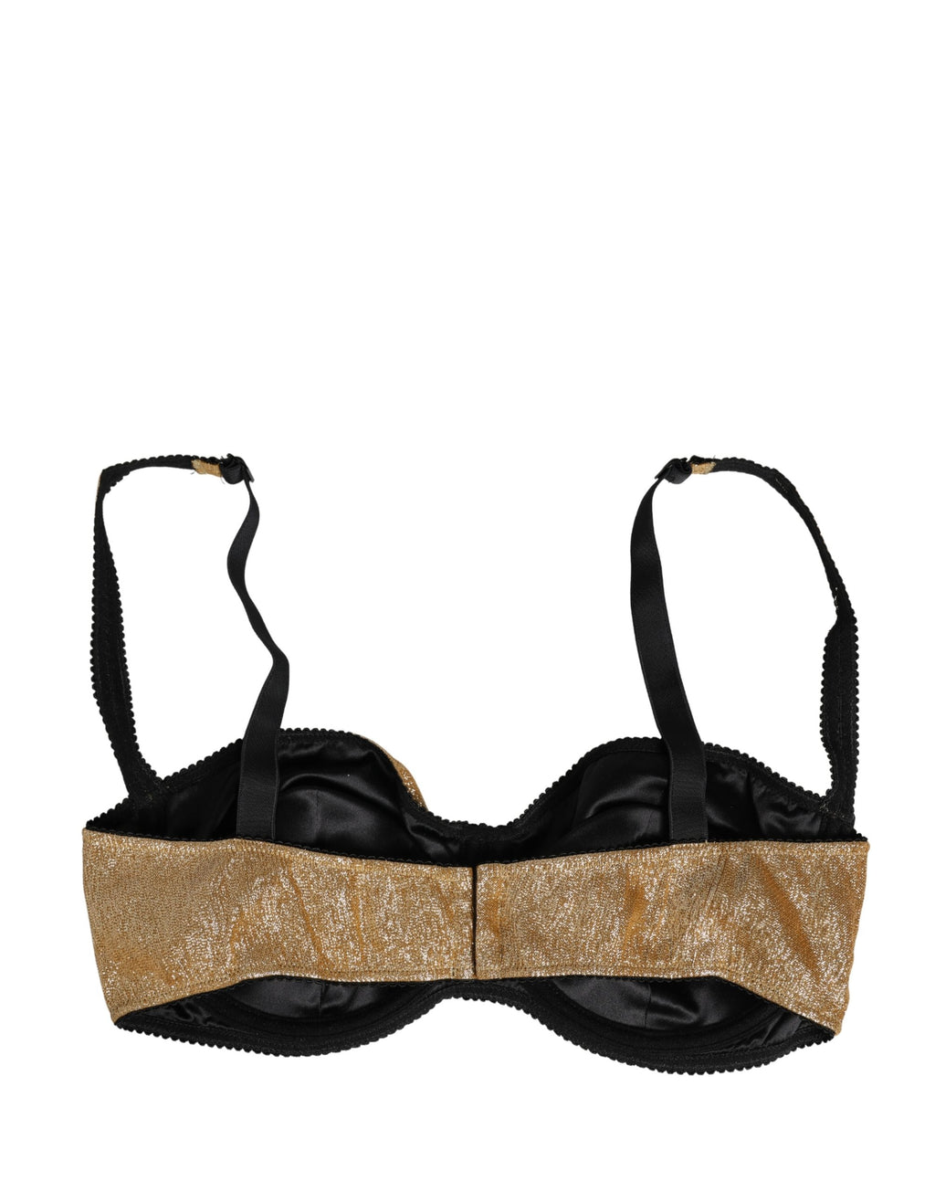 Soutien-gorge balconnet doré Dolce & Gabbana avec armatures semi-rembourrées et détails élégants en satin.