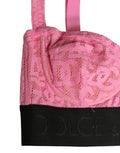 Soutien-gorge balconnet Dolce & Gabbana rose, avec armatures semi-rembourrées et design élégant en dentelle.