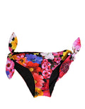 Bas de maillot de bain Dolce & Gabbana à fleurs noir, maillot de bain bikini élégant et confortable pour la plage.