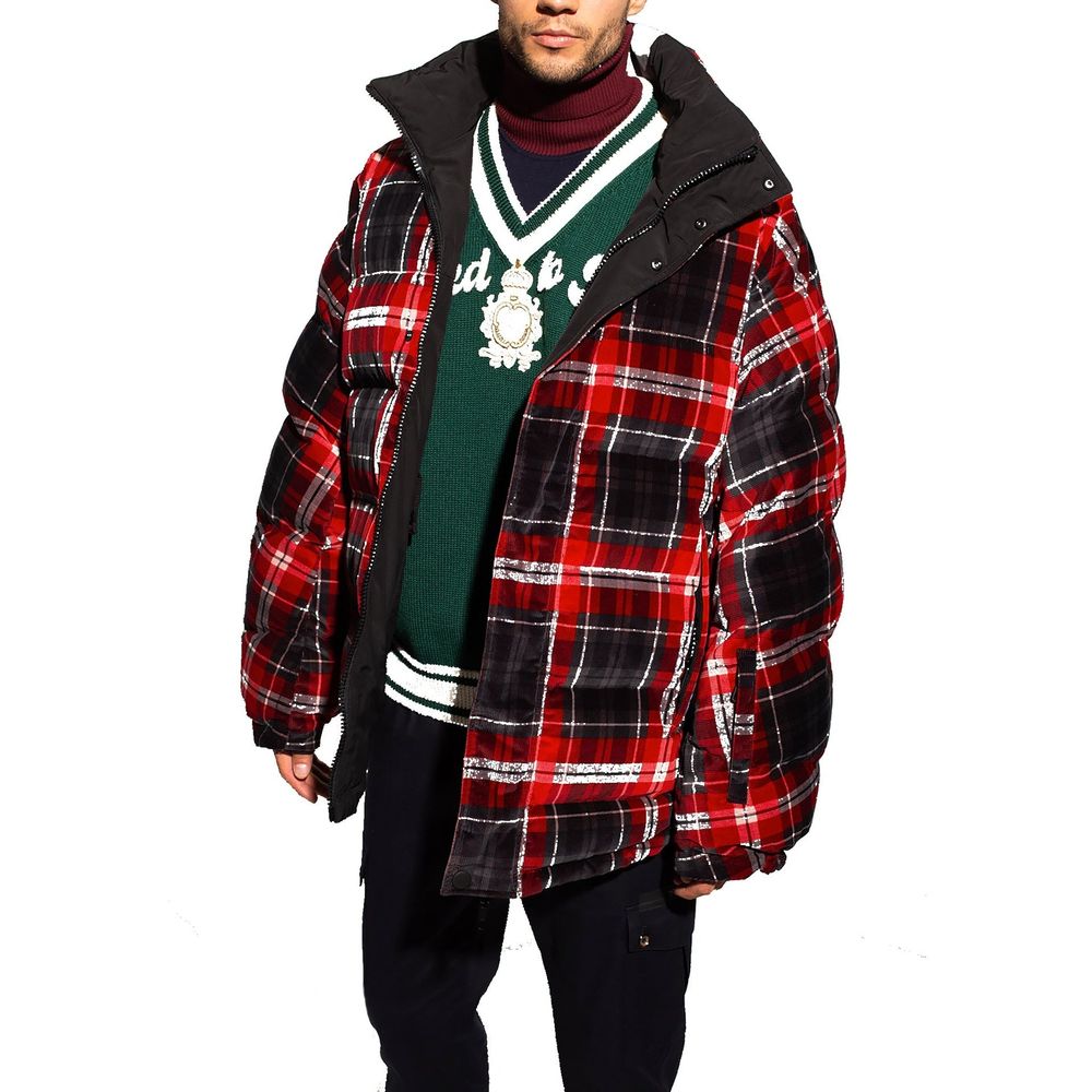 Veste bomber en coton noir de Dolce & Gabbana, style élégant avec détails modernes et logo de la marque.