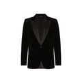 Blazer noir en coton de Dolce & Gabbana, veste élégante pour homme avec coupe ajustée et détails sophistiqués.