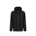 Veste en nylon noire Givenchy, manteau léger avec capuche et fermeture éclair, style moderne et élégant.