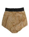 Culotte haute en soie mélangée dorée de Dolce & Gabbana, sous-vêtement de lingerie élégante et sophistiquée.