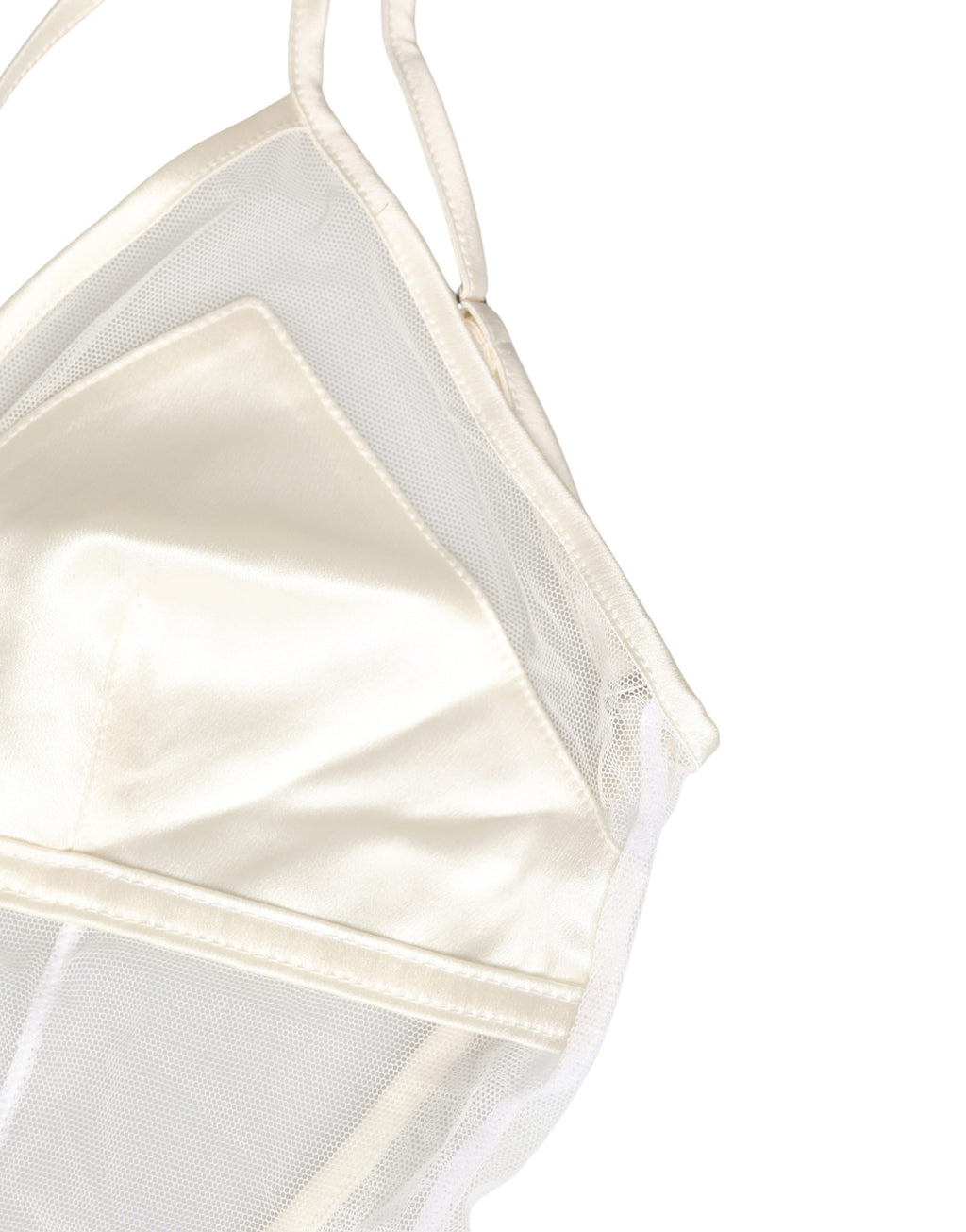 Body en nylon blanc transparent Dolce & Gabbana, body moulant avec décolleté halter, sous-vêtements élégants et sophistiqués.