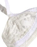 Soutien-gorge en coton blanc en dentelle sans armatures de Dolce & Gabbana, doux et élégant, avec détails en dentelle délicate.