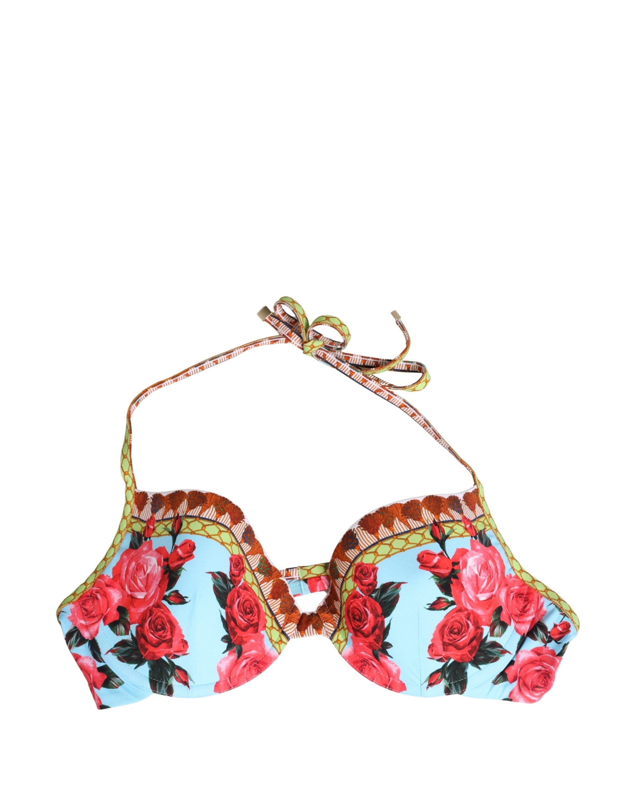 Dolce & Gabbana Neckholder-Bikinioberteil mit mehrfarbigem Blumendruck Bademode