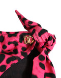 Bas de bikini Dolce & Gabbana à motif léopard rose, maillot de bain pour la plage, vêtement de plage élégant.