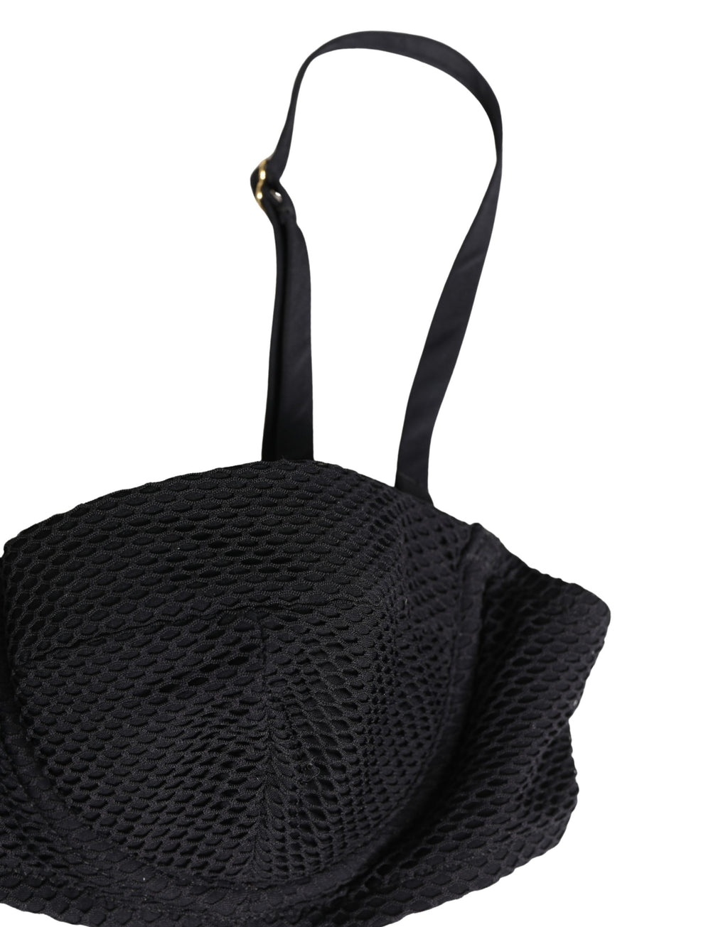 Soutien-gorge balconnet rembourré en nylon noir de Dolce & Gabbana, lingerie élégante et confortable.