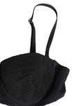 Soutien-gorge balconnet rembourré en nylon noir de Dolce & Gabbana, lingerie élégante et confortable.