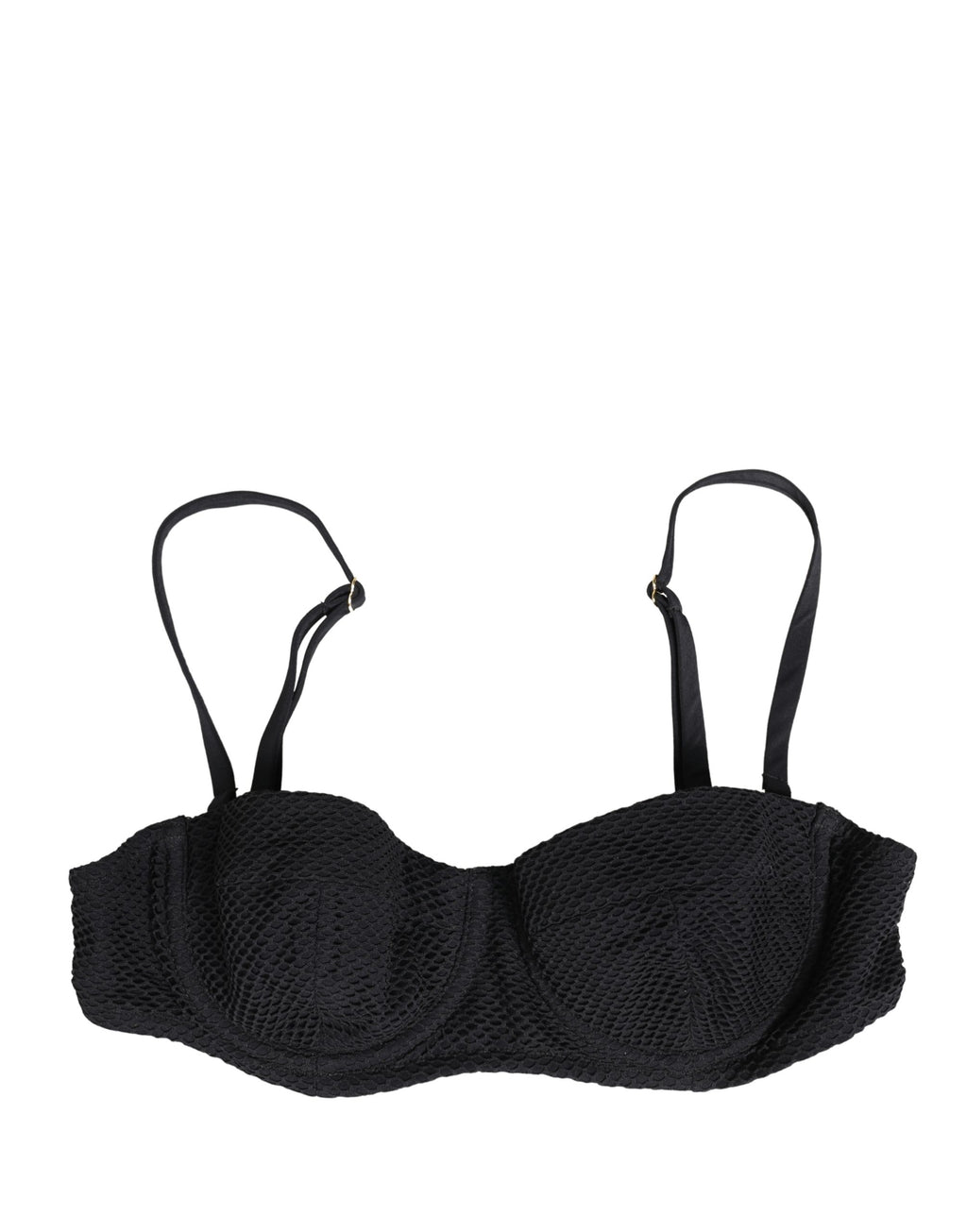 Soutien-gorge rembourré en nylon noir de Dolce & Gabbana, brassière balconnet élégante et confortable.