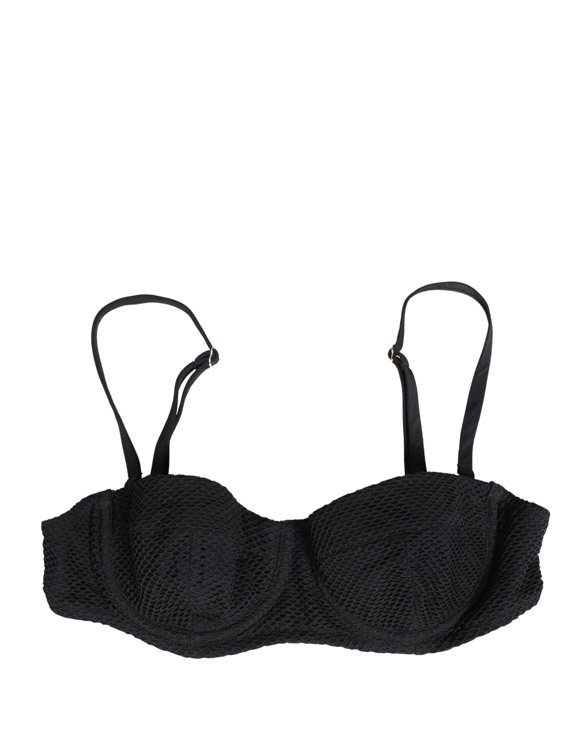 Soutien-gorge rembourré en nylon noir de Dolce & Gabbana, brassière balconnet élégante et confortable.