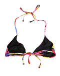 Haut de bikini noir à imprimé floral en nylon de Dolce & Gabbana, style halter, pour maillot de bain élégant.