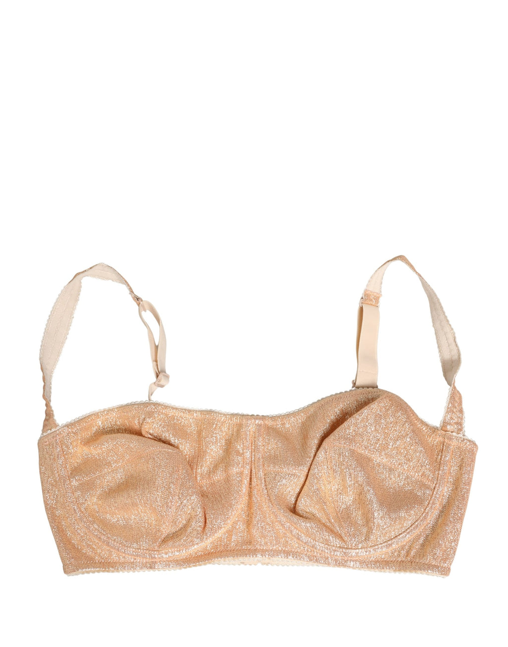 Soutien-gorge balconnet beige Dolce & Gabbana avec armatures semi-rembourrées et design élégant.