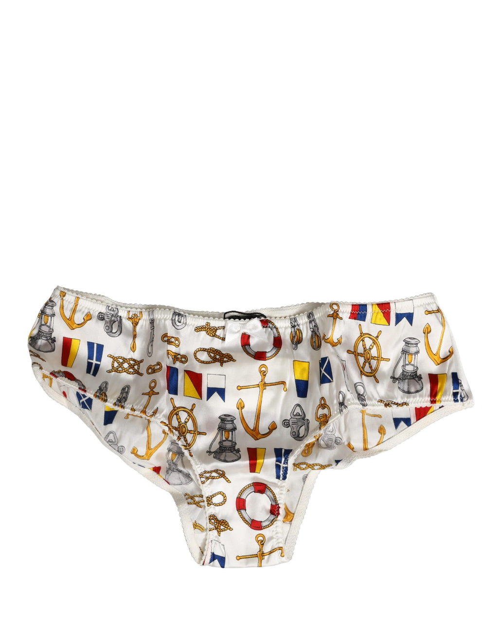 Sous-vêtements Dolce & Gabbana en polyester blanc avec imprimé marin, style pantalon de sous-vêtement élégant et confortable.