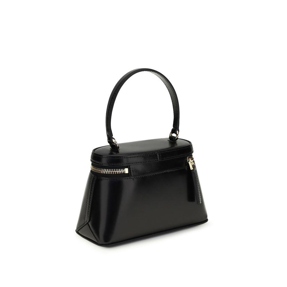 Sac à main Givenchy Bos Taurus en cuir de veau noir, élégant et sophistiqué, avec détails en métal doré.