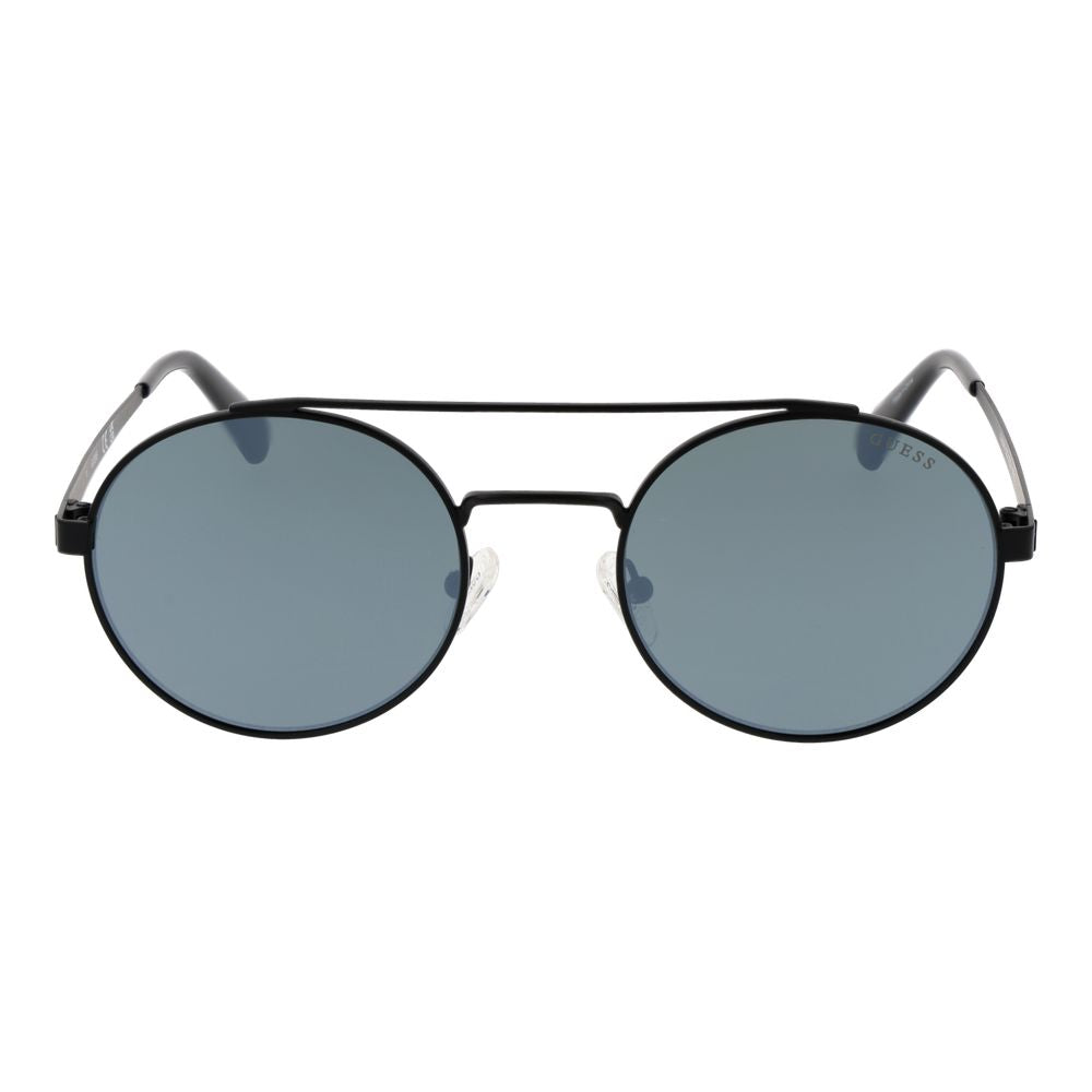 Lunettes de soleil noires en métal Guess, monture élégante et moderne avec verres foncés, pour un style sophistiqué.