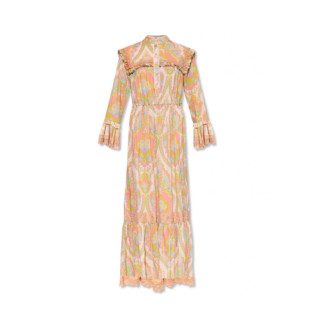 Robe décontractée en coton multicolore de Gucci, avec un design élégant et coloré, portée sur un mannequin.