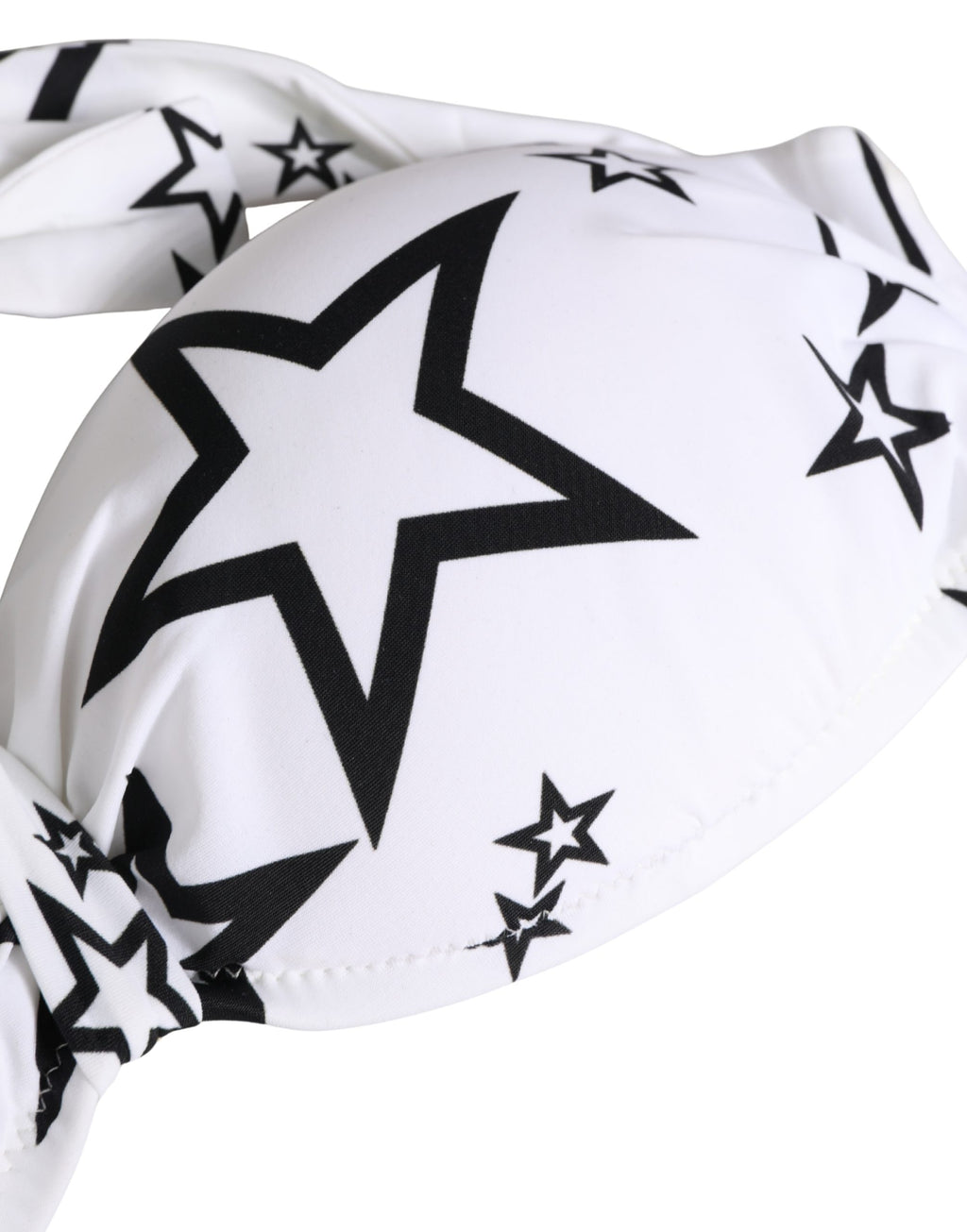 Sous-vêtements bandeau rembourré Dolce & Gabbana Millennials Star blanc, design élégant avec motifs étoilés.