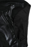 Culotte gainante noire Dolce & Gabbana taille haute en satin avec détails élégants et finition soignée.