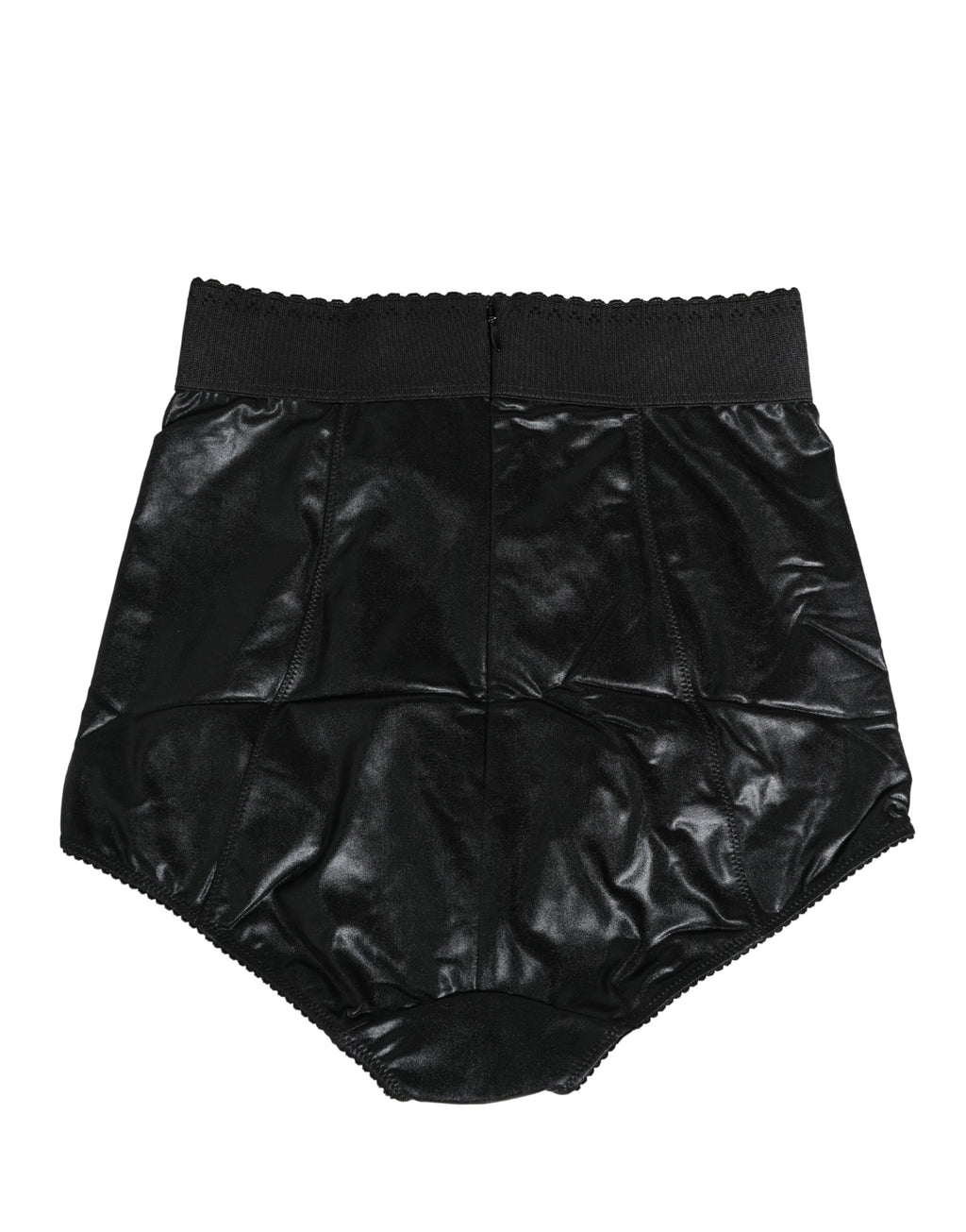 Culotte gainante noire Dolce & Gabbana en taille haute, slip de lingerie élégante et confortable.