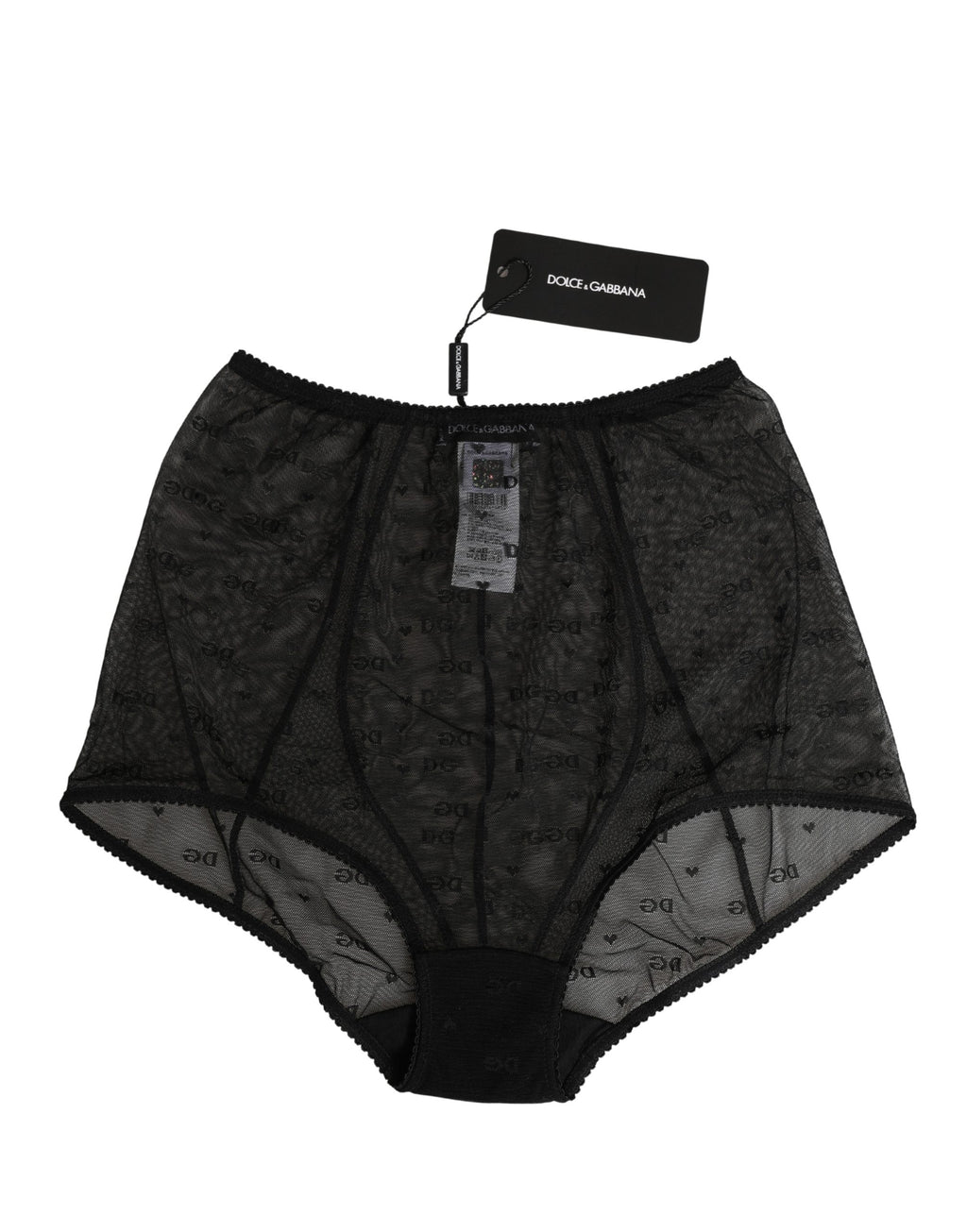Culotte gainante en nylon stretch noir de Dolce & Gabbana, sous-vêtements féminins élégants et confortables.