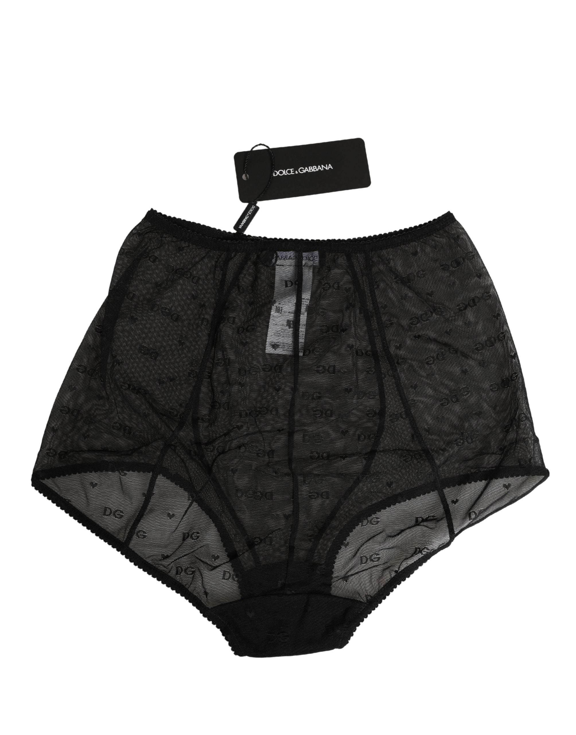 Culotte gainante en nylon stretch noire de Dolce & Gabbana, sous-vêtement élégant pour un maintien confortable.