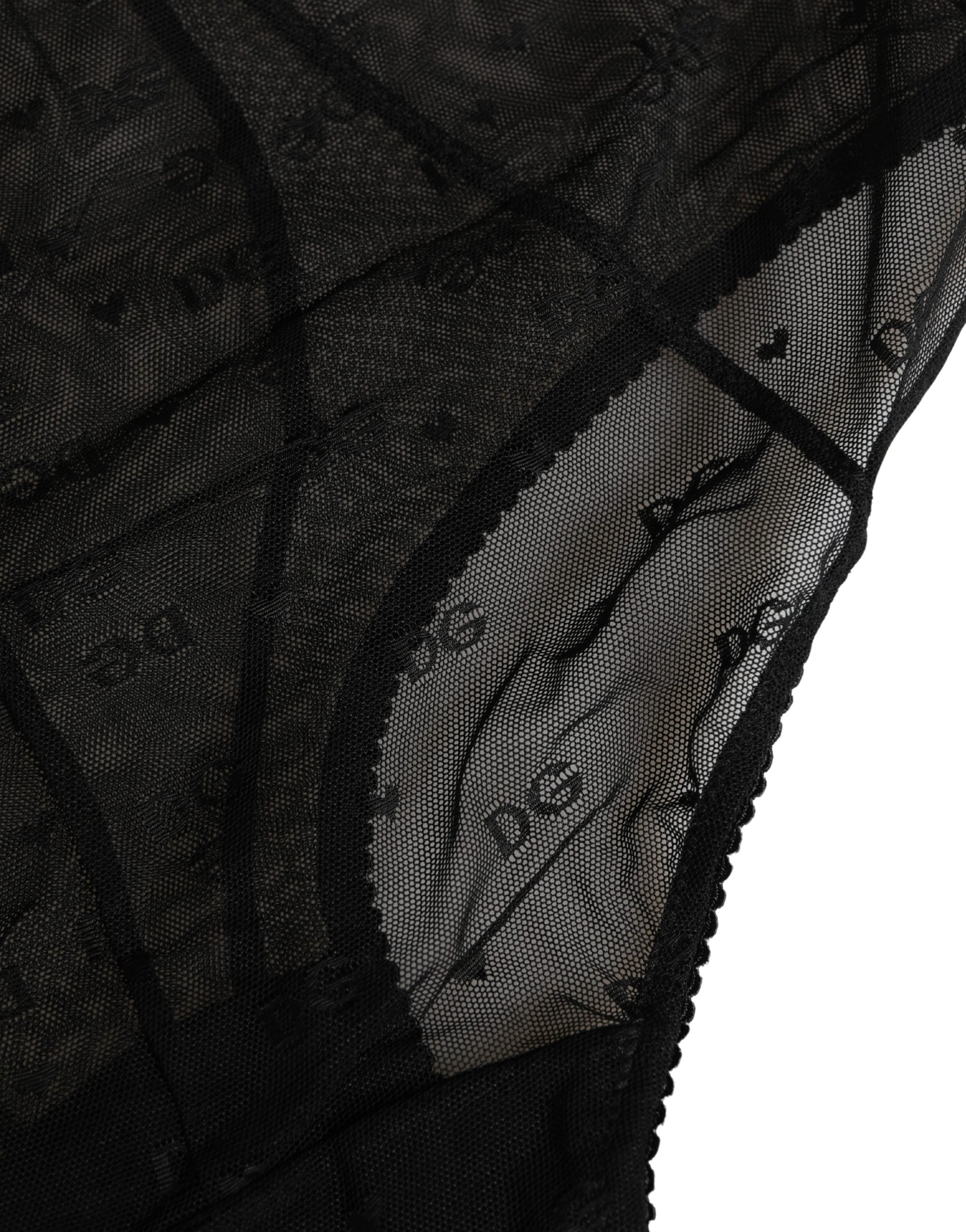Culotte gainante en nylon stretch noir de Dolce & Gabbana, sous-vêtements femme élégants et confortables.