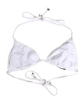 Top de bikini triangle en nylon blanc de Dolce & Gabbana, maillot de bain léger et élégant pour la plage.