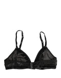 Soutien-gorge en nylon noir stretch doux de Dolce & Gabbana, sous-vêtement élégant avec bonnets légers et finition raffinée.