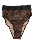 Sous-vêtements Dolce & Gabbana en noir et beige avec papillons à pois, style brief confortable et élégant.