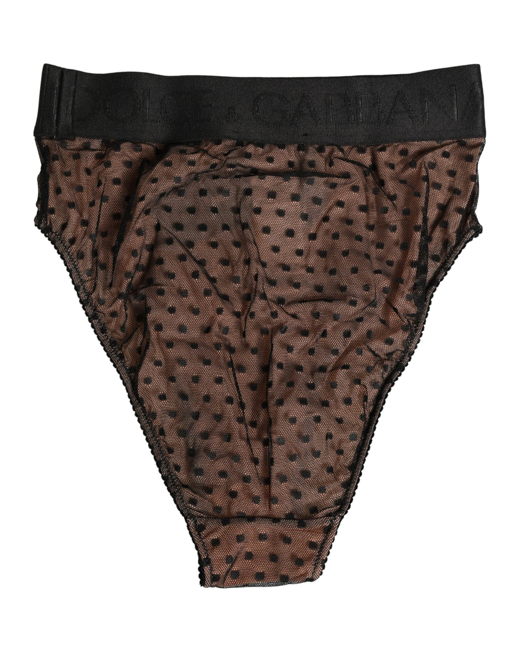Sous-vêtements Dolce & Gabbana, slip noir et beige à pois et motif papillon, confort et style élégants.