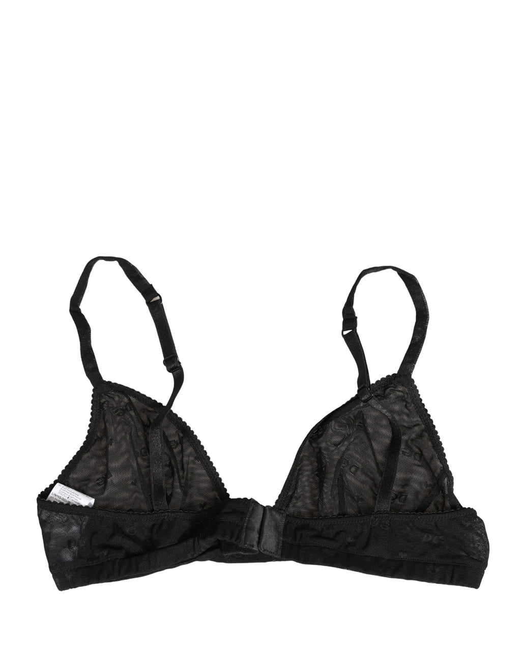Soutien-gorge noir en nylon extensible Dolce & Gabbana, avec bonnets souples et design élégant.
