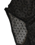 Culotte noire Dolce & Gabbana à logo, taille haute, sous-vêtements féminins en dentelle et tissu extensible.