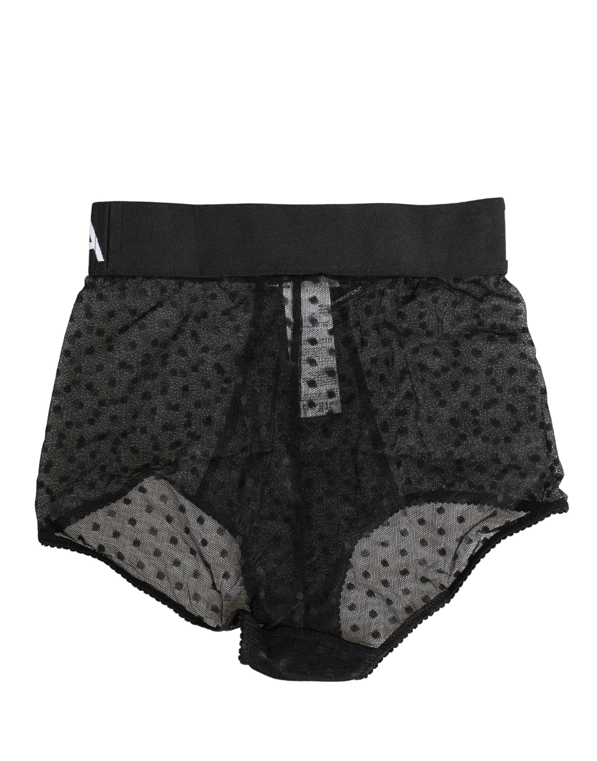 Soutien-gorge noir Dolce & Gabbana avec logo, taille haute et coupe ajustée, en dentelle élégante.