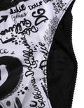 Culotte haute Dolce & Gabbana en noir et blanc avec logo graphique, sous-vêtement élégant et confortable pour femmes.