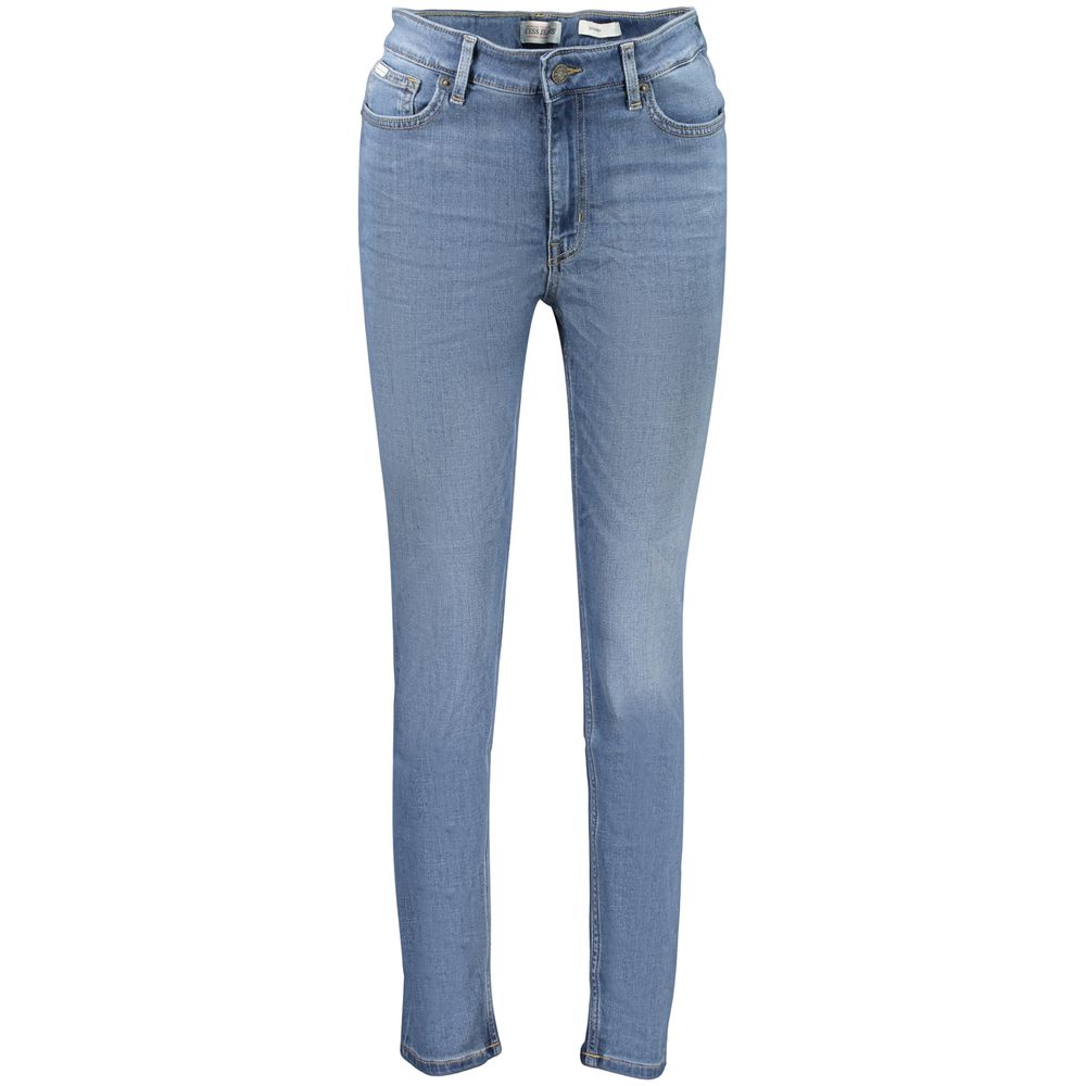 Jeans hommes Guess en lyocell bleu clair, coupe classique, avec ceinture et poches visibles.