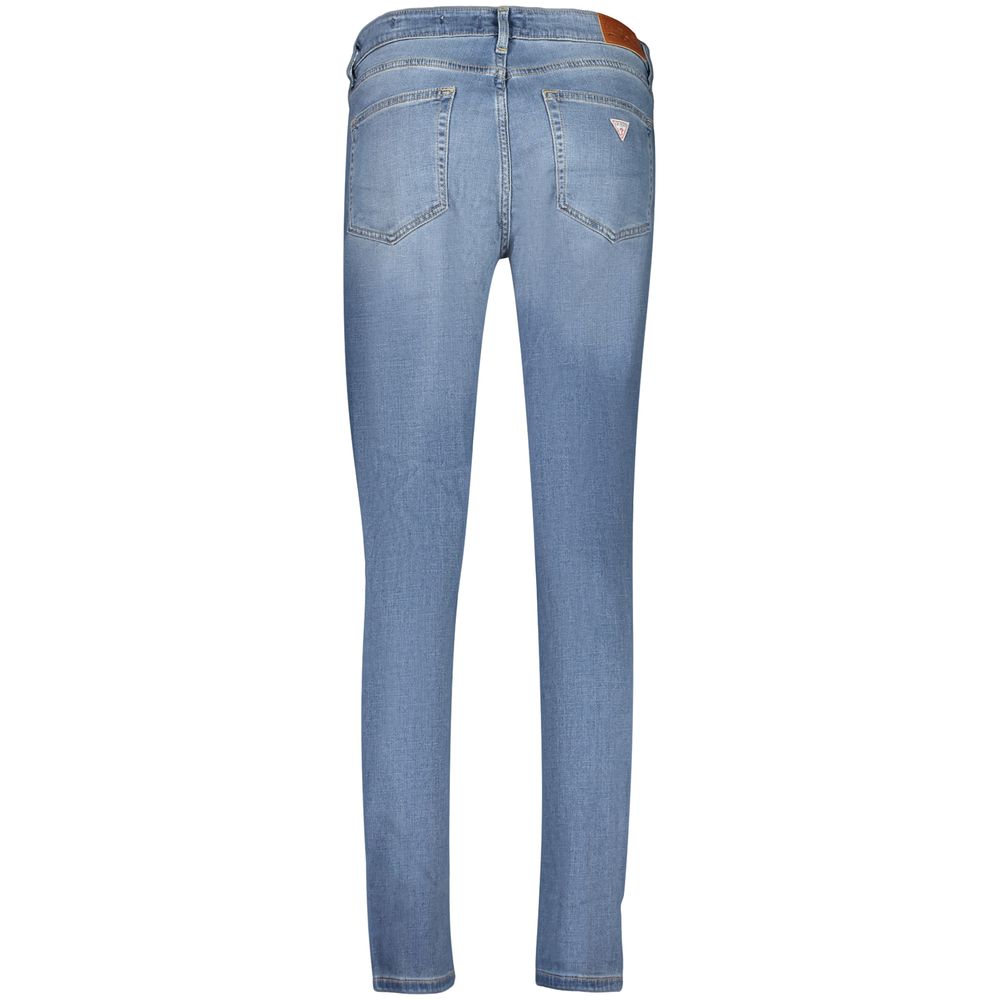 Jeans homme Guess Jeans en lyocell bleu clair, coupe classique, détails de couture visibles.