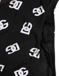 Culotte midi blanche et noire Dolce & Gabbana avec logo sur la ceinture, sous-vêtements élégants et confortables.